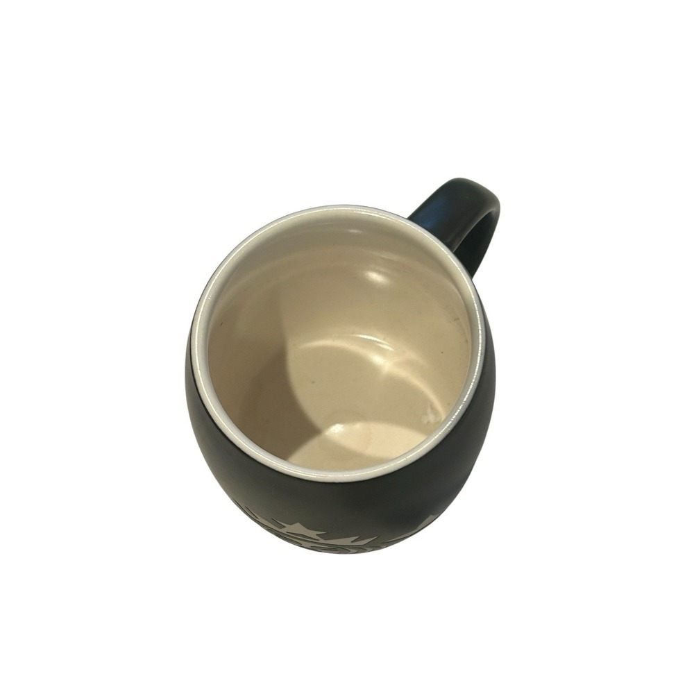 Starbucks 2011 Coffee Mug Barrel Matte Black White Etched Mermaid Siren Logo - Picture 3 of 5
